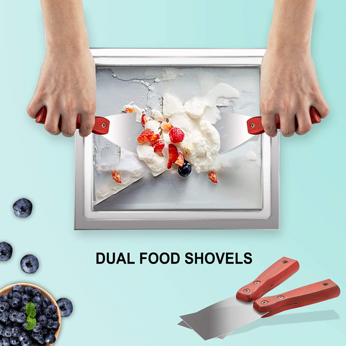 Commercial Fried Ice Cream Roll Maker Machine Double Pans 0
