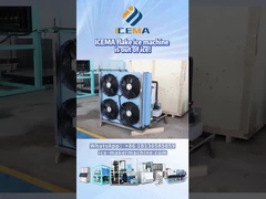 Flake ice machine de-icing in progress