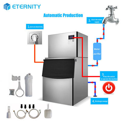 Commercial Ice Cube ice machines with a daily output of 900KG are used in the catering industry, hotels, bars, transport
