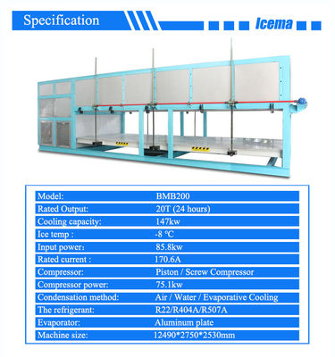CE Approved Fishery Seafood 20 Tons  Direct Cooling Automatic Block Ice Maker Machine
