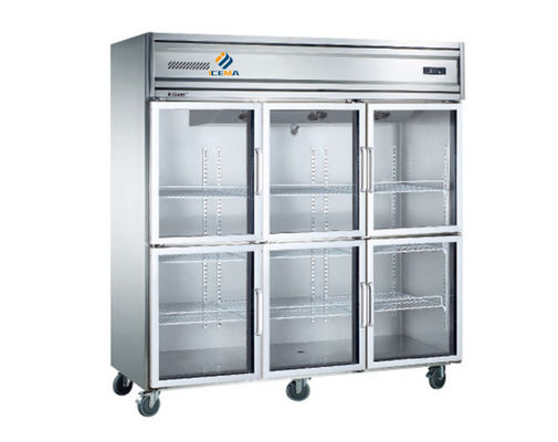 1350L Commercial Refrigeration Equipment Double Doors Upright Freezer Vertical