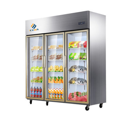 Good price 1350L  Six Glass Doors Commercial Meat Deep Freezer for Restaurant For Restaurant online