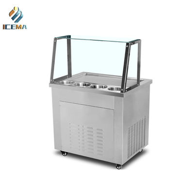 Commercial Fried Ice Cream Roll Maker Machine Double Pans