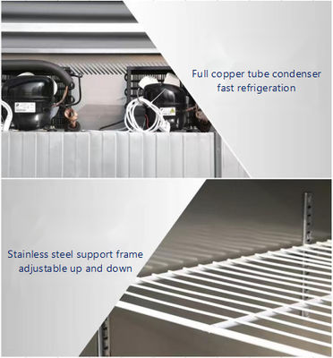 -18~-0 & 0~8 Degree 4 Door Commercial Upright Reach-in Freezer 1230mm Length 680mm Width 1970mm Height