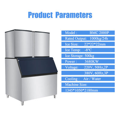 High Productivity Commercial Ice Cube Machine with Capacity of 480kg
