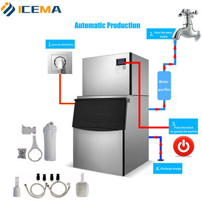 100kg/24h Commercial Ice Cube Machine 200kg/24h 400kg/24h 500kg/24h For Coffee / Bar / Hotels / Restaurant