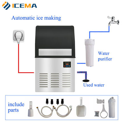 80kg/24H Ice Cube Maker Machine Commercial Automatic For Home Restaurant Shop Drinking Bar