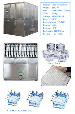22*22*22mm Ice Cube Size Industrial Ice Cube Machine with Microcomputer Control System