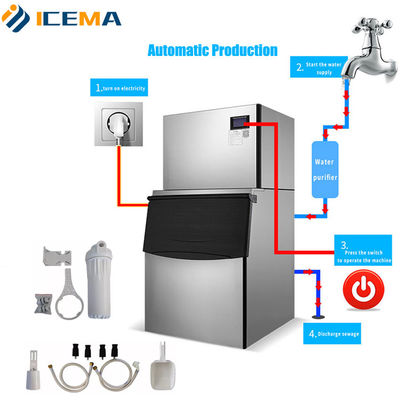 Bar Commercial 900kg/24 Hours Pellet Ice Machine Cube Ice Can Be Customized Ice Size