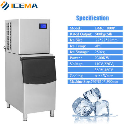 Cold Drinks Ice Cube Making Machine 500KG/Day For Bars Restaurants Food Shops Hotels