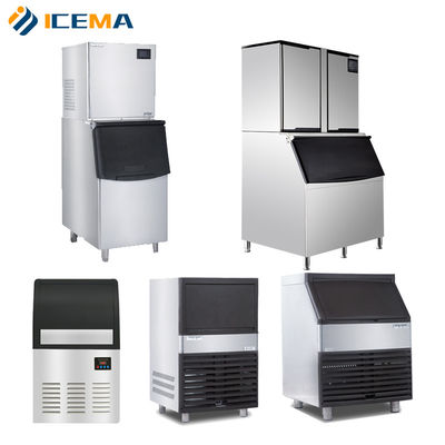 136kg Automatic Ice Cube Maker for Hotel and Restaurant Cube Shape Bristol Compressor
