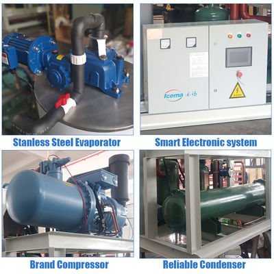 Commercial ICEMA 1T Industrial Flake Ice Machine with 2.1kw Refrigerating Capacity