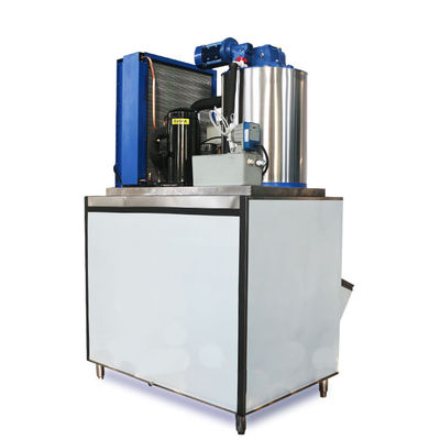 Water Cooling Condensation Way 1000kg Flake Ice Making Machine with Ice Storage Bin