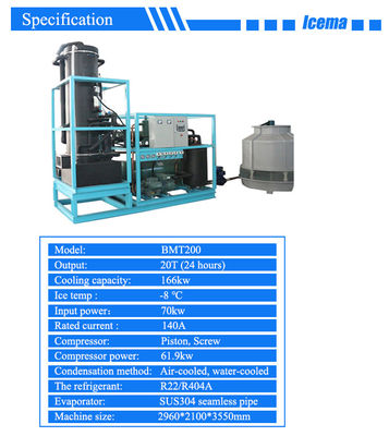 15 Tons Tube Ice Machine Automatic Water/Evaporative Condenser for Beverage Industry