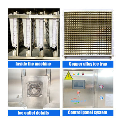 5000kg/day Industrial Ice Cube Making Machine 5ton Capacity with Shell Tube Cooling
