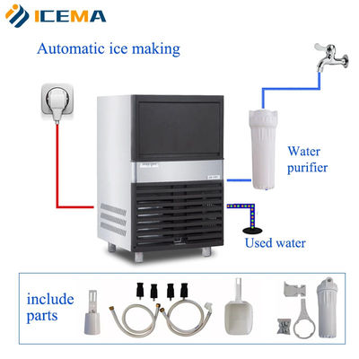 Cube ice for bars, coffee shops commercial pellet ice machine daily output of 60kg