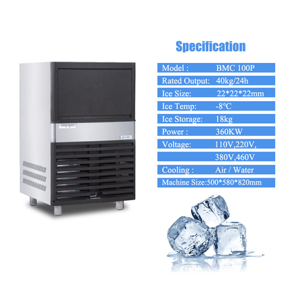 60KG Commercial Ice Cube Machine Automatic 500W with Emerson Compressor