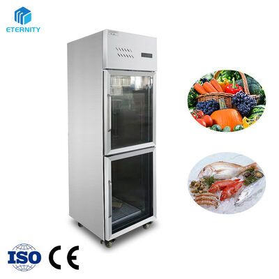 Buy 0-8 Degree 2 Door Upright Refrigerator Freezer Side By Side Stainless Steel 400 Litre For Restaurant online manufacture
