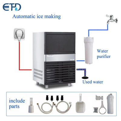 Buy ETD 60kg Stainless Steel Commercial Ice Cube Machine for Bars & Restaurants online manufacture