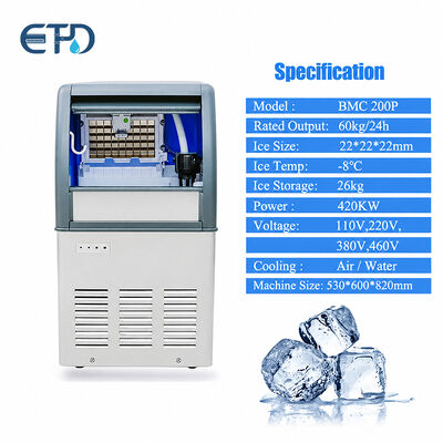 Buy 60kg/24H Commercial Ice Cube Machine Automatic For Home / Restaurant / Shop / Drinking / Bar online manufacture