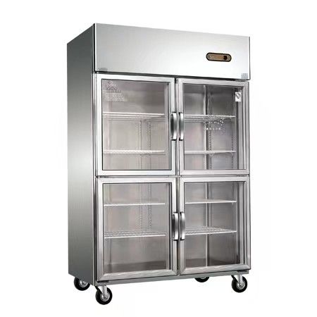 Professional Cold storage four door upright stainless steel commercial refrigerator and deep freezer