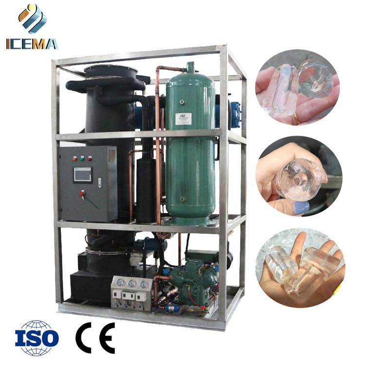 3T/24H industrial tube ice machine can be used in bars and coffee shops